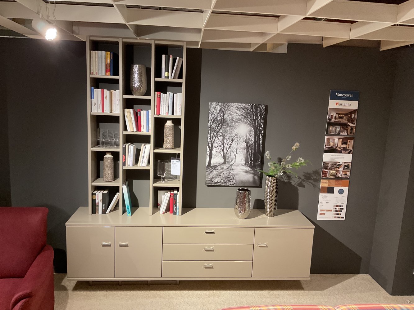 Hängesideboard-Regalkombination Vancouver Lack cashmere