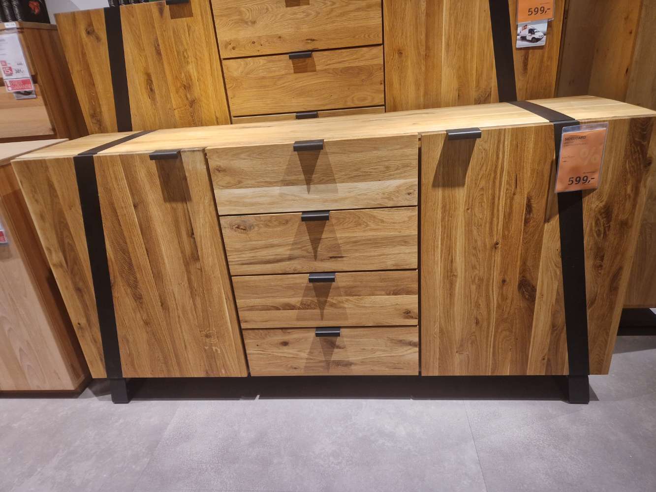 Möbel-Sideboard-Wildeiche massiv-XXXLutz