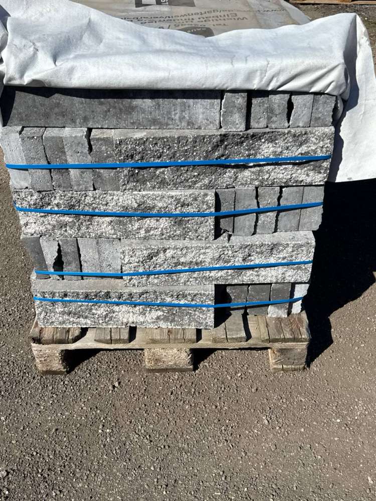 Bruchstein – Riemchen Verblender 50x14x6 cm anthrazit weiß nuanc.