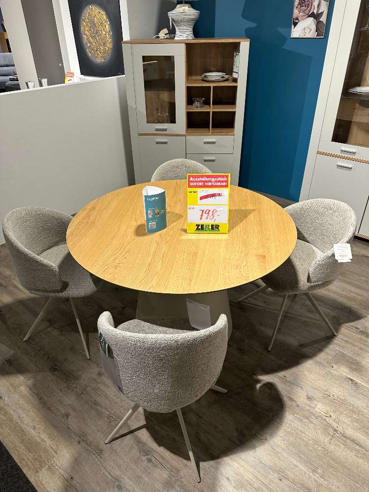 Essgruppe  4 Stühle  Rund Beige