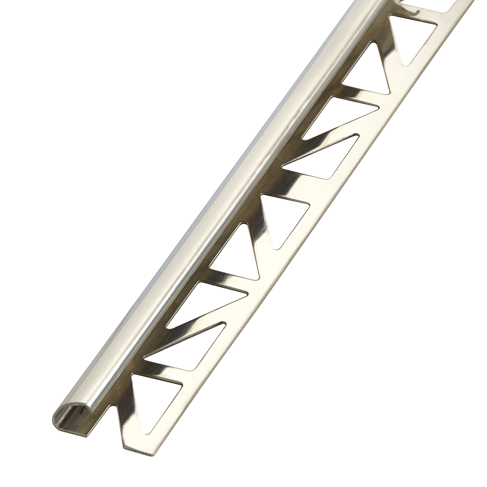 Blanke Viertelkreisprofil Edelstahl, gebürst. 10mm/2,5m