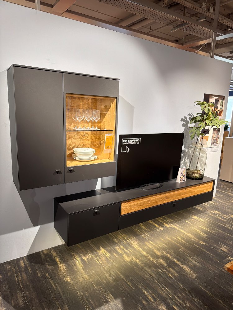 Möbel, Wohnwand Lumea, Venjakob, 279cm, Eiche/Anthrazit, XXXLutz