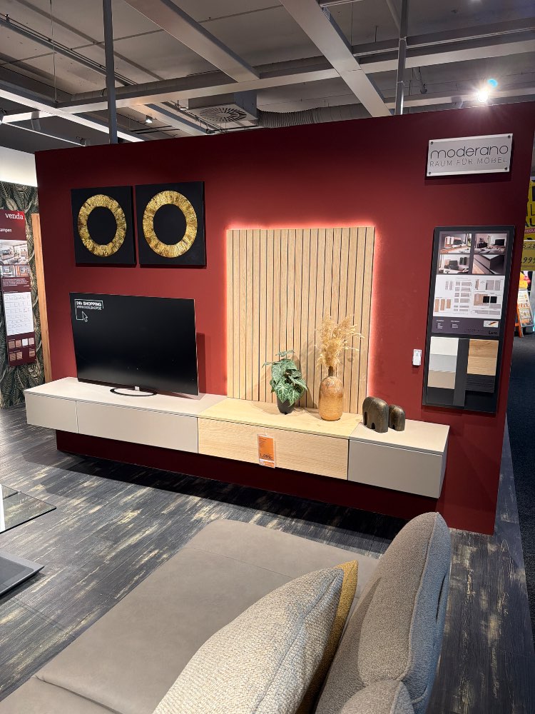 Möbel, Wohnwand Leya, Wittenbreder, 300cm, Eiche/Grau, XXXLutz