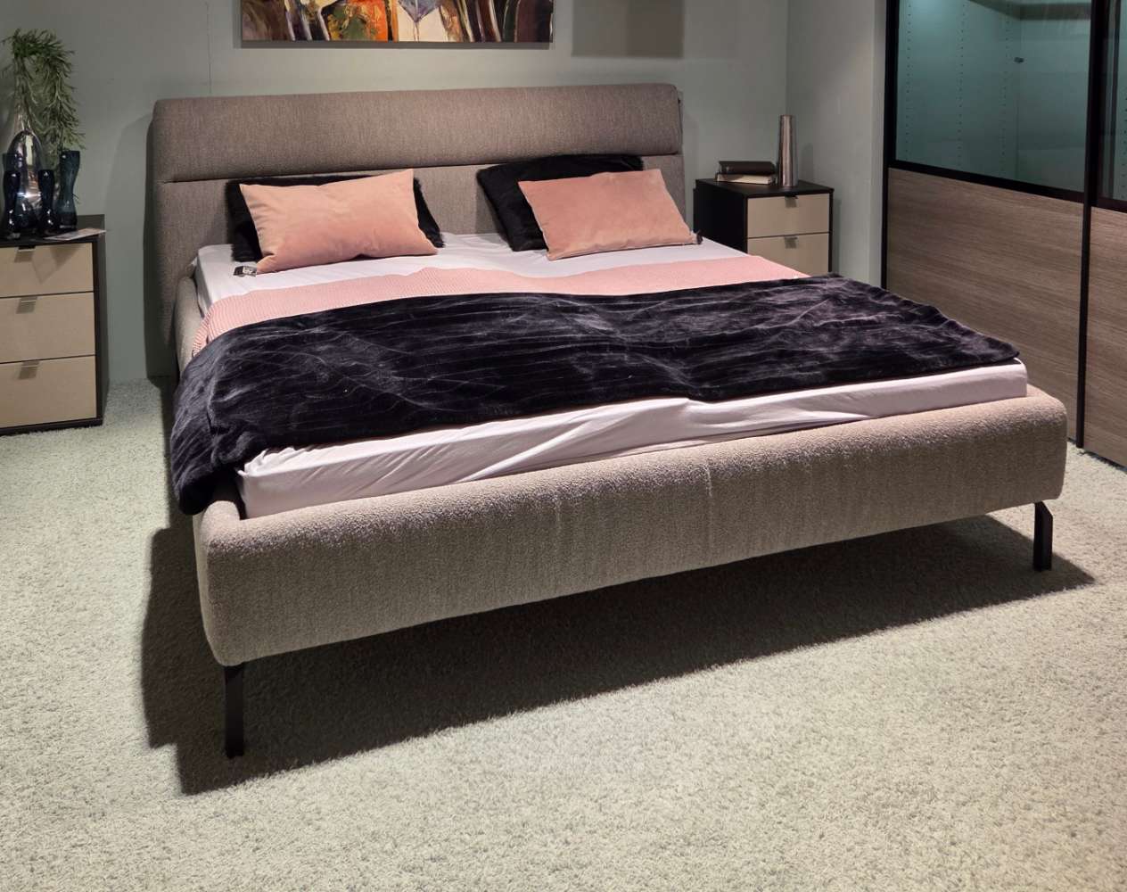 Polsterbett Silber, Liegefläche ca. 180x200cm