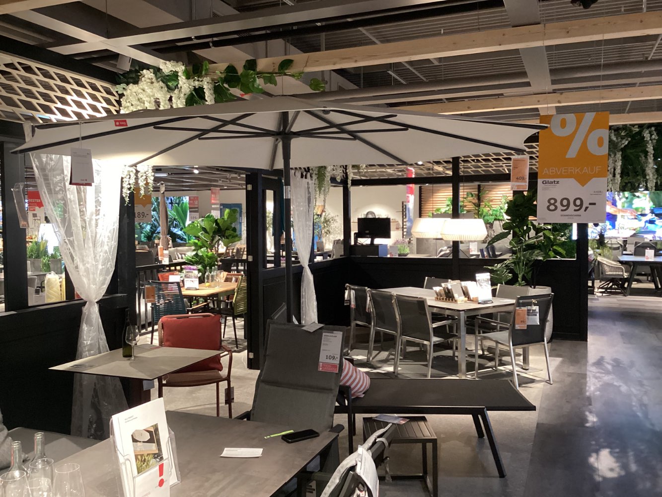 Gartenmöbel, Glatz Sonnenschirm, ca. 330×330, weiß