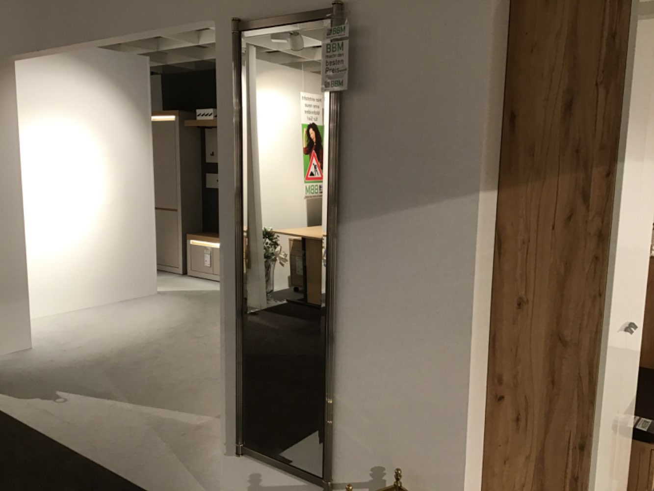 Flurspiegel Farbe Nickel matt,Maß 170x48x3,5cm