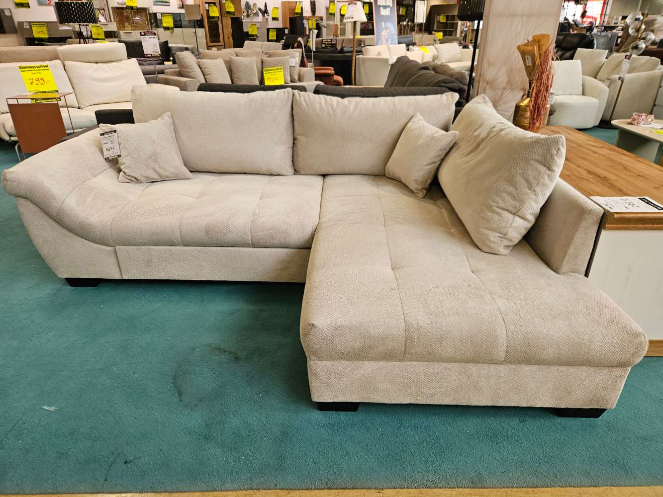 bobb Ecksofa Krissy Flachgewebe Silbergrau statt 1729€