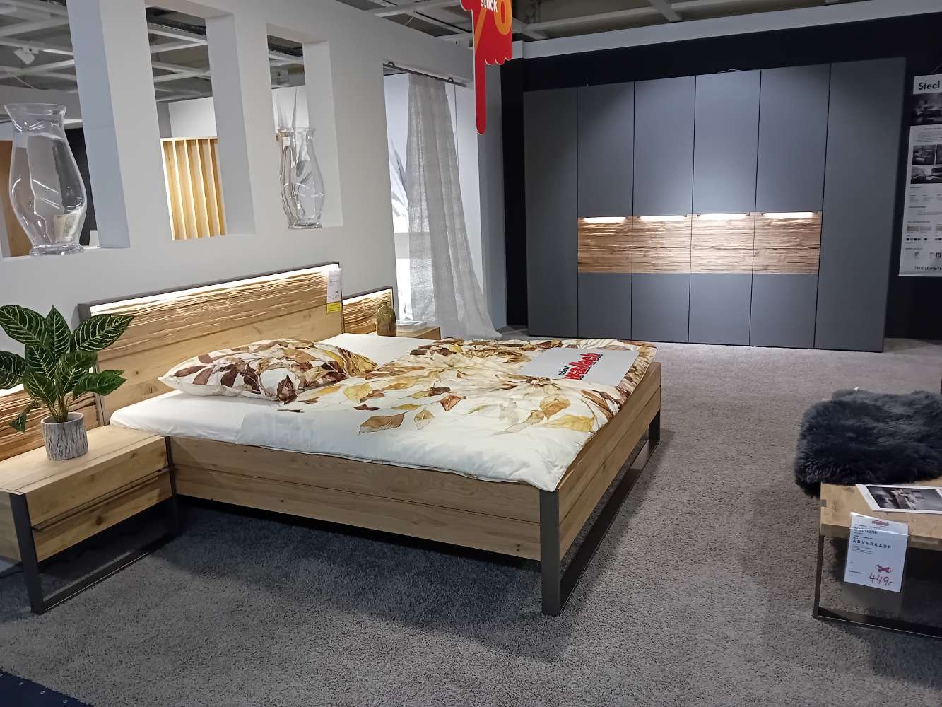 Komplettschlafzimmer Steel Bettanlage,  Kleiderschrank 6trg.