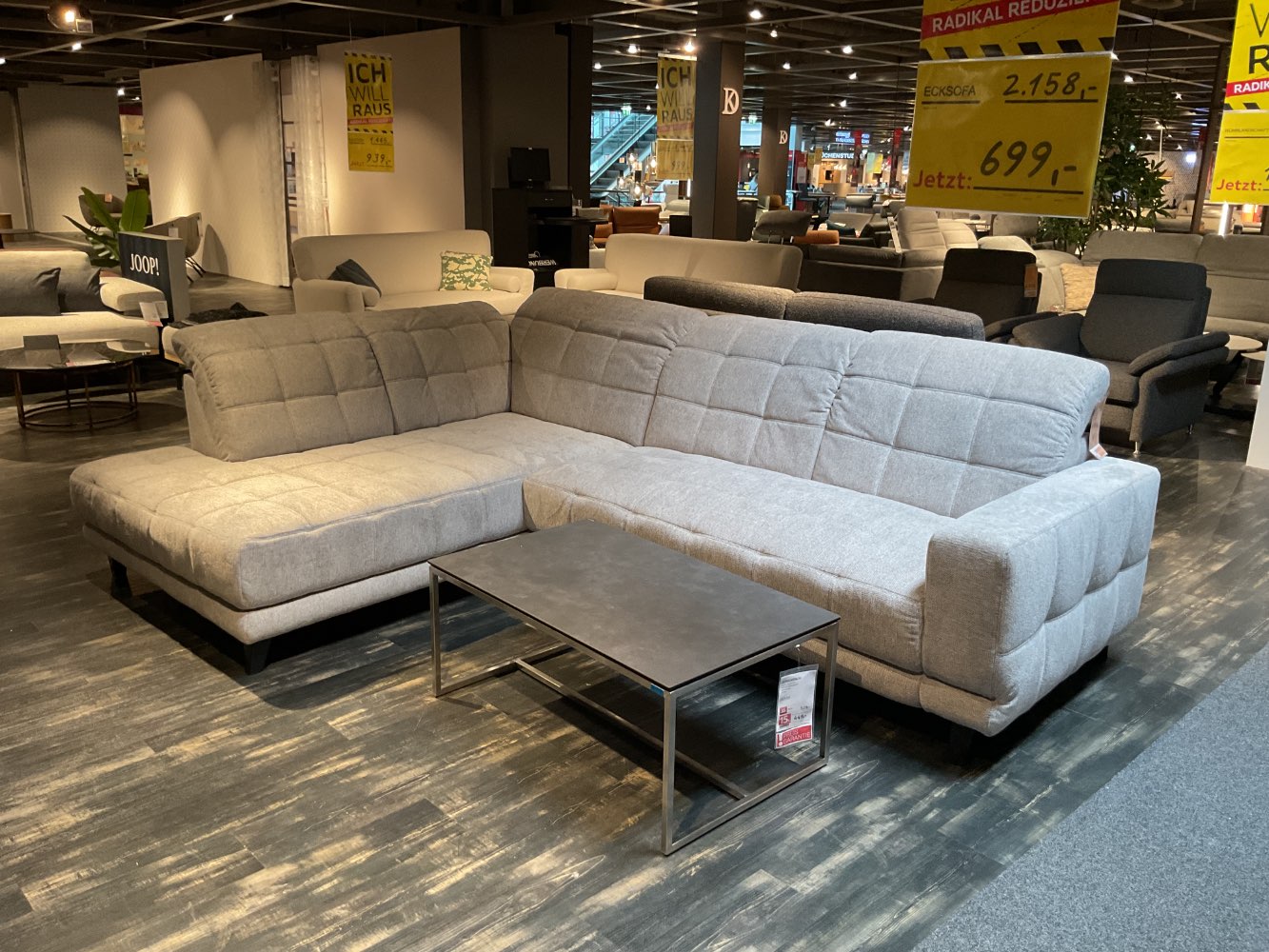 XXXLutz Ausstellungsstück Möbel Ecksofa 8335 Stoff grau