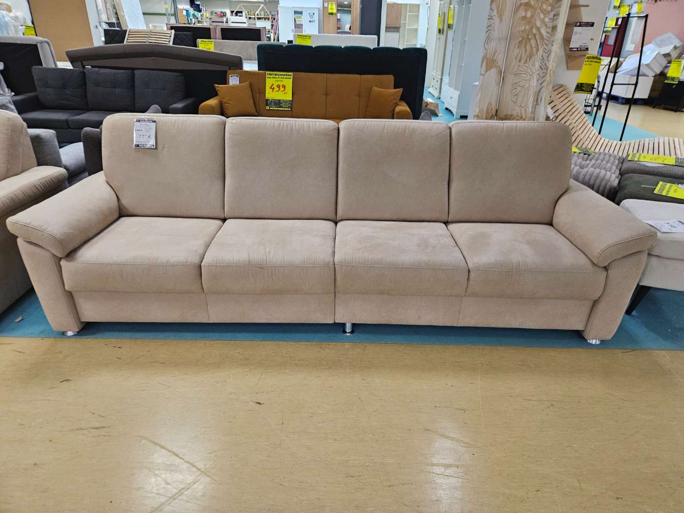 Sofa Couch 4-Sitzer Mikrofaser Sandfarbend statt 1999€