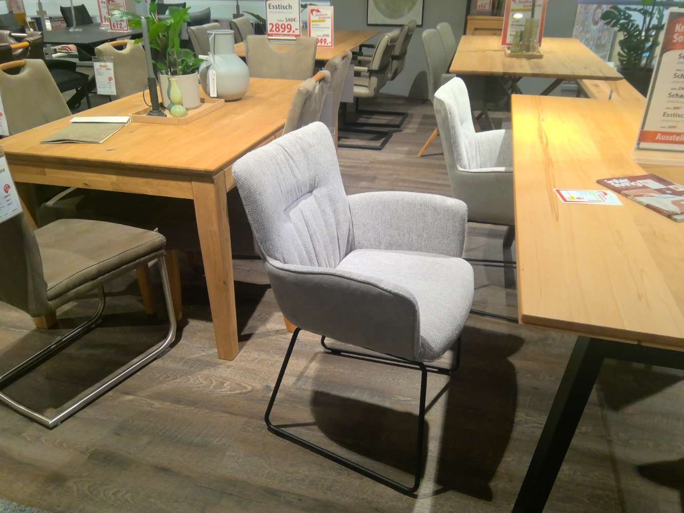 Interliving Schalensessel 5111, Kufengestell, 2-er Set, grau