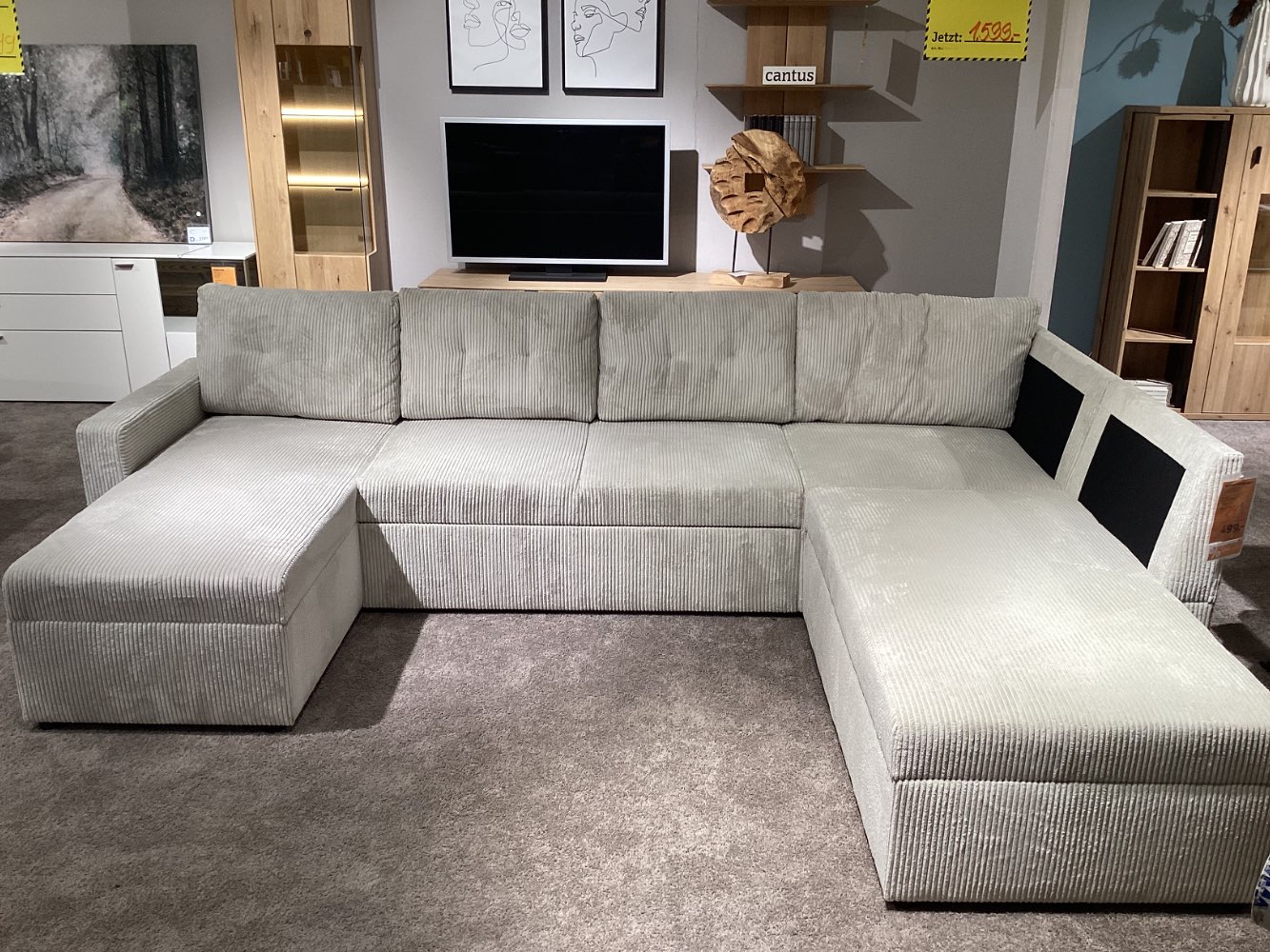 Möbel 2BHome Wohnlandschaft Ribera 159x290x212cm Cord Beige XXXLu