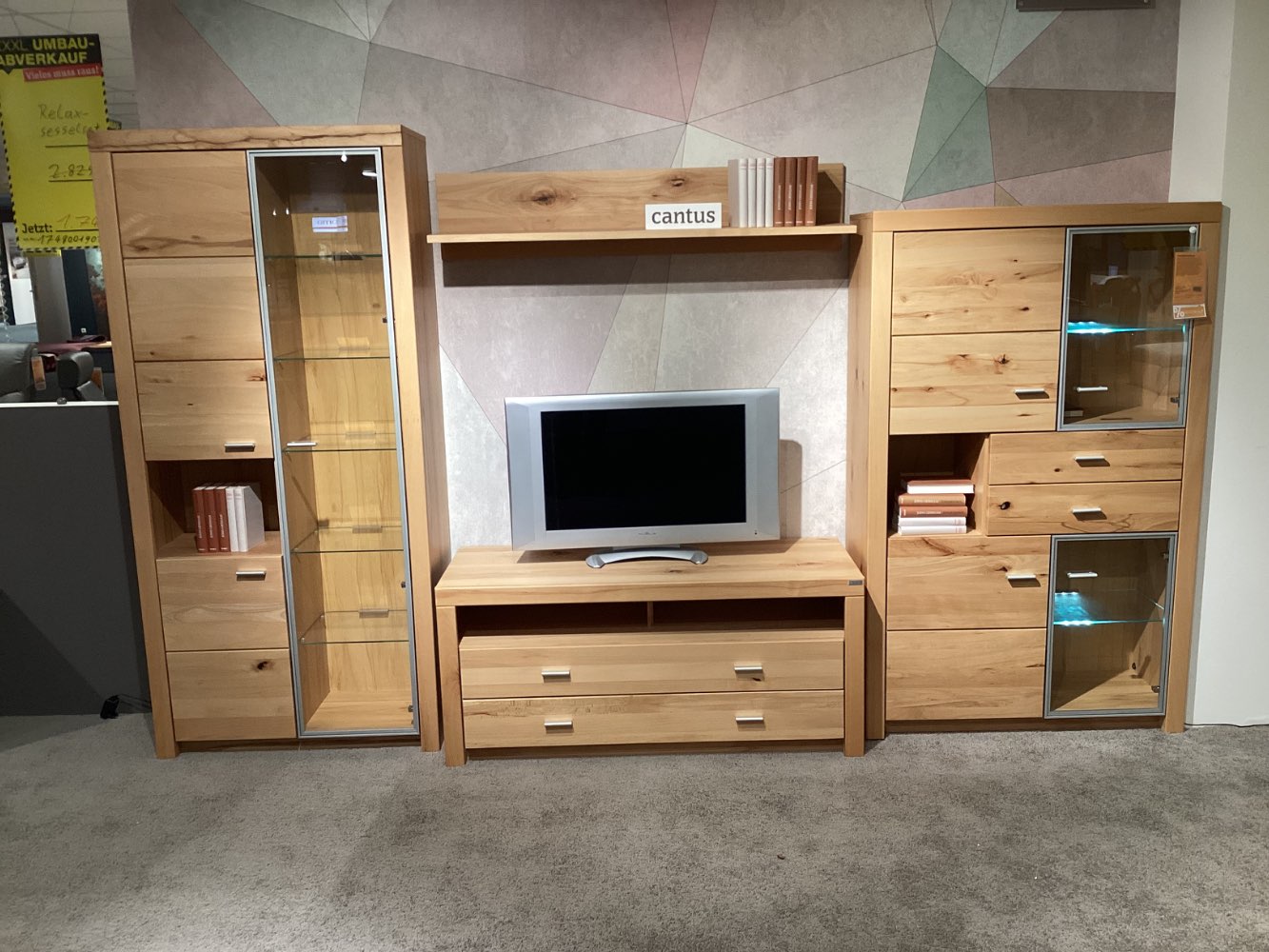 Möbel Contorte Wohnwand Indira Wildkernbuche 322x196x50cm XXXLutz