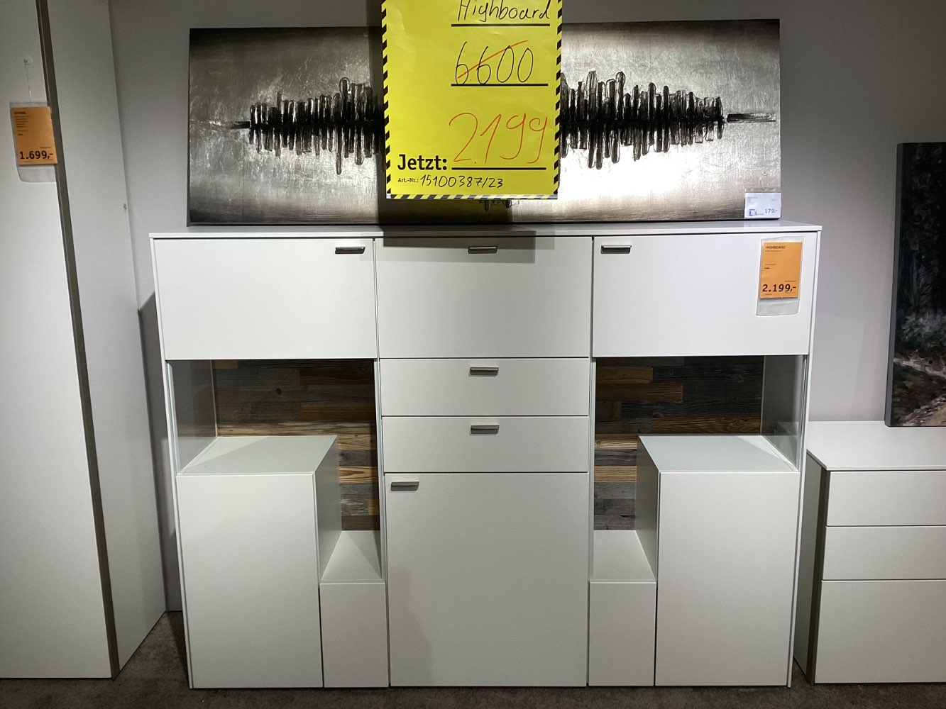 Möbel Venjakob Highboard Sentino 3000 182x139x43cm Weiß XXXLutz