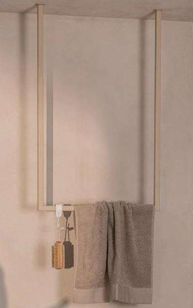 Handtuchhalter Metallbude 80×50 eckig in Cashew