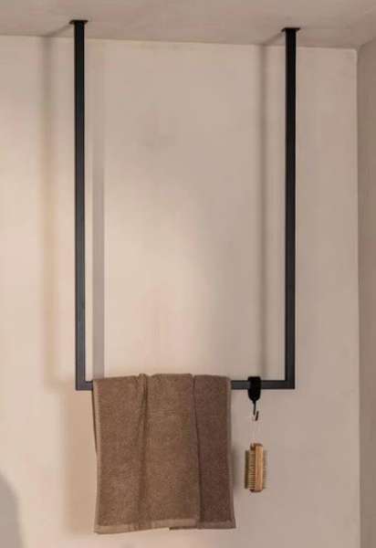 Handtuchhalter Metallbude 60×50 eckig in schwarz