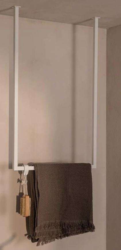 Handtuchhalter Metallbude 80×50 eckig in weiß