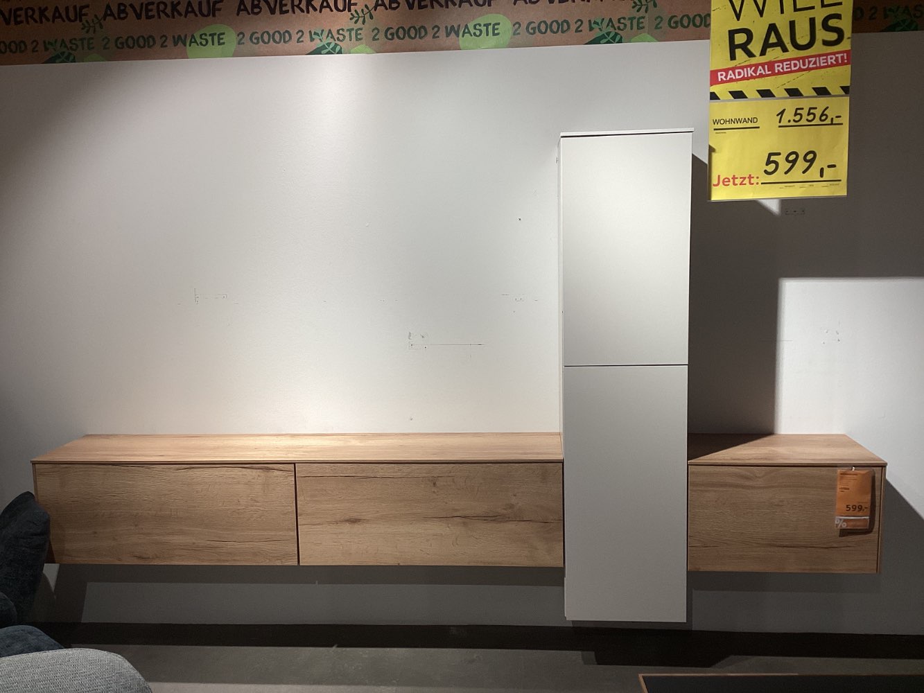 Möbel, Celina Home, Wohnwand Tonio, ca. 282x160x37cm, Eiche