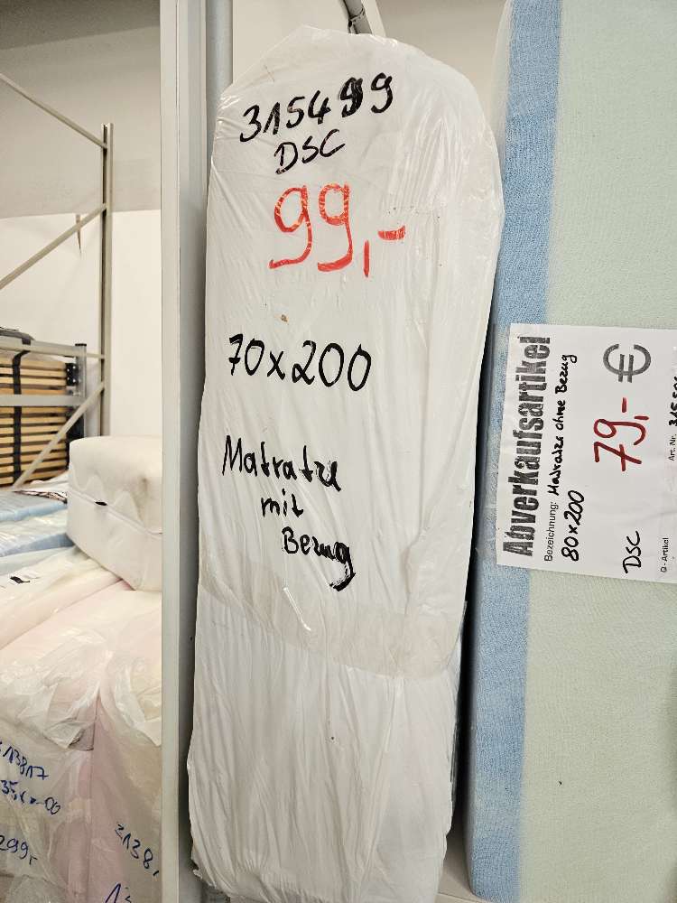 Matratze mit Bezug 70x200cm statt 199€