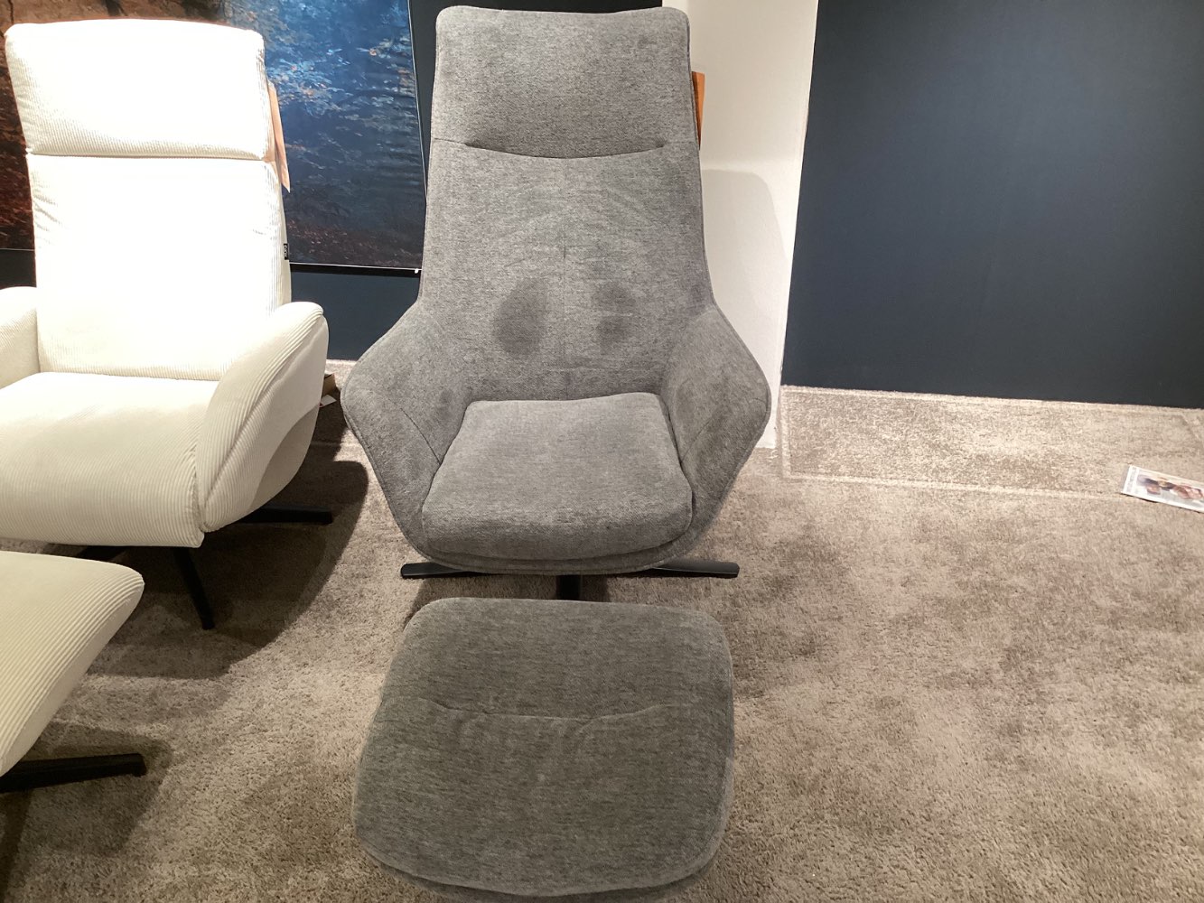 Möbel Chairmeng Relaxsessel Jakob 73x108x83cm Stoff Grau