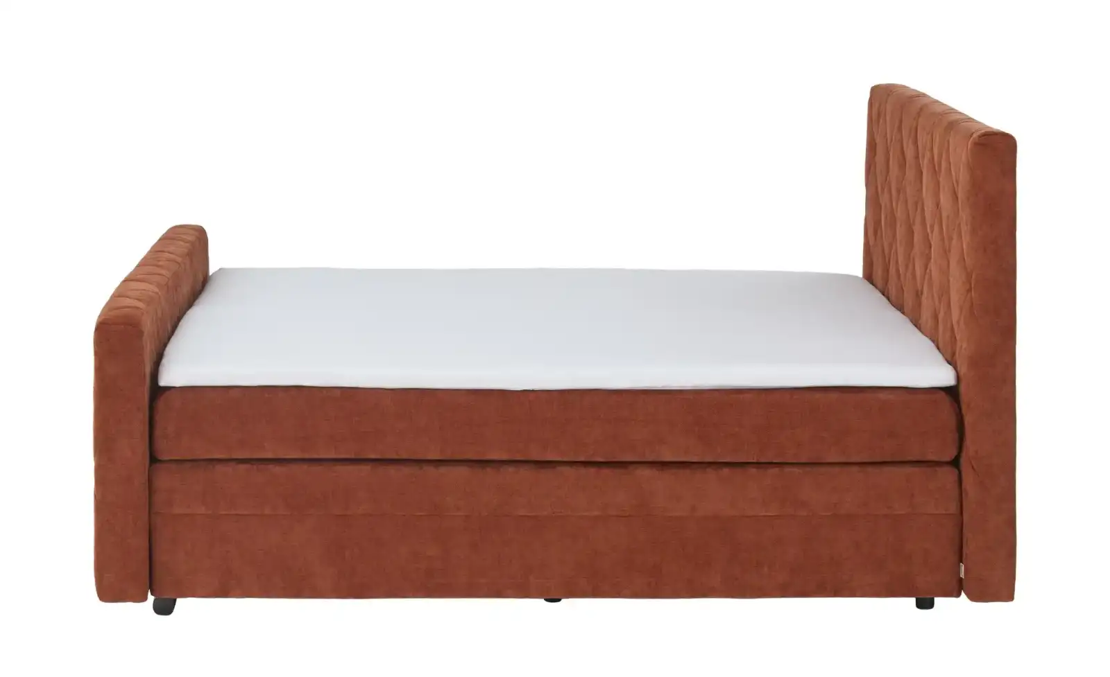 50127607  Boxpsringbett  Stoff Chenille orange-terracotta