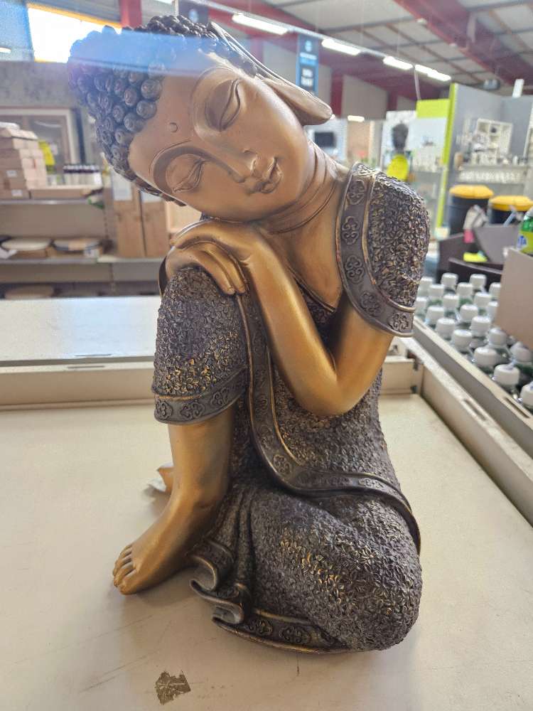 Gartenfigur Buddha goldfarbend statt 79,99€