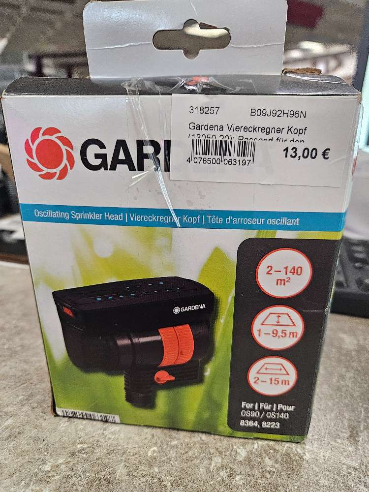 Gardena Viereckregnerkopf  13050 statt 24,99€