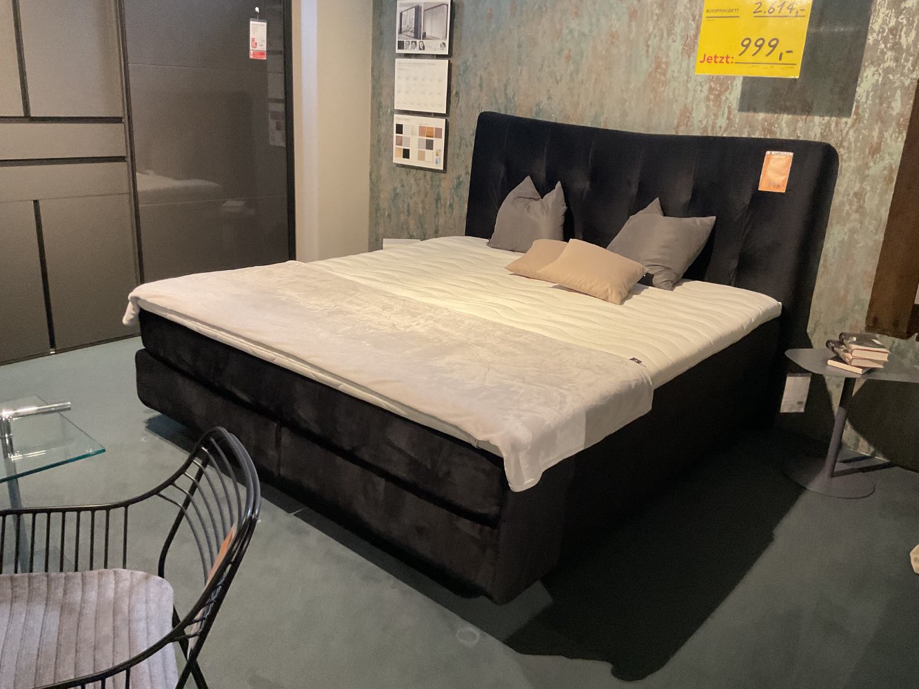 Möbel,Boxspringbett Ventura 6,Anthrazit,180/200cm,Federkern,XXXL