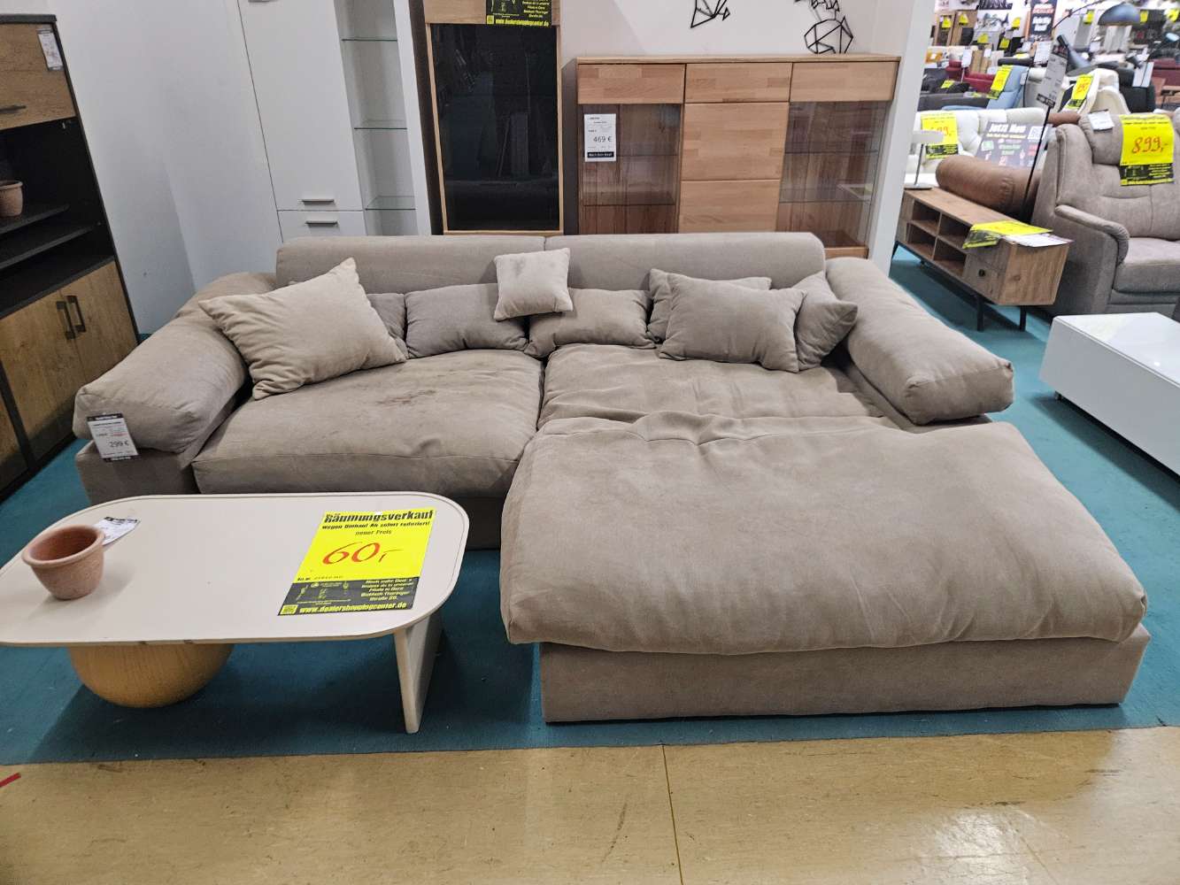 Ecksofa Couch Webstoff Beige statt 1379€