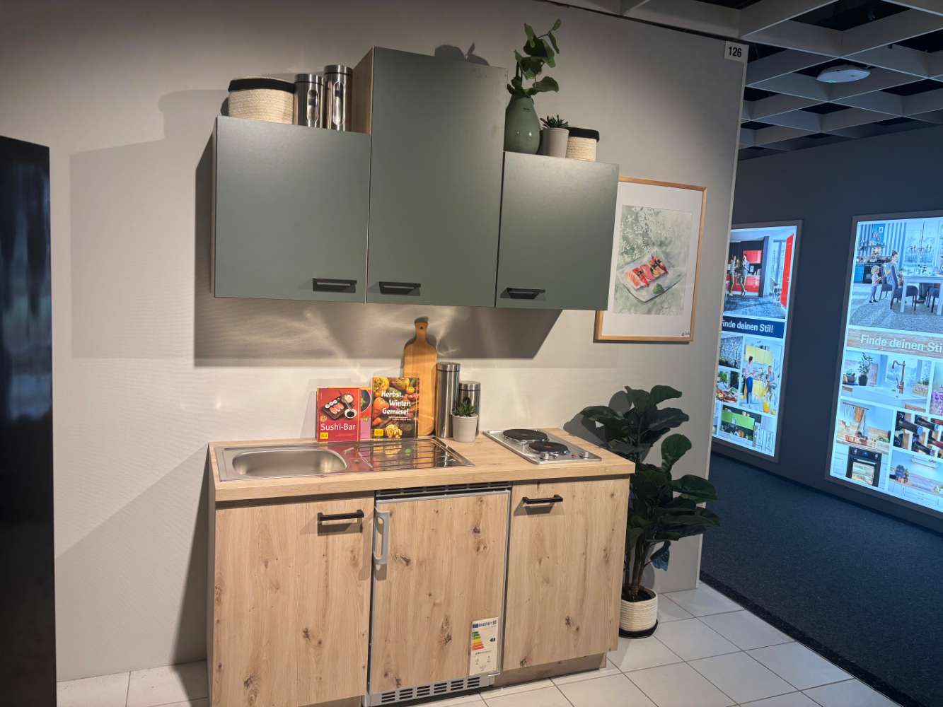 Einbauküche Impuls Smart1200 Thymian/Eiche hell ca. 150cm