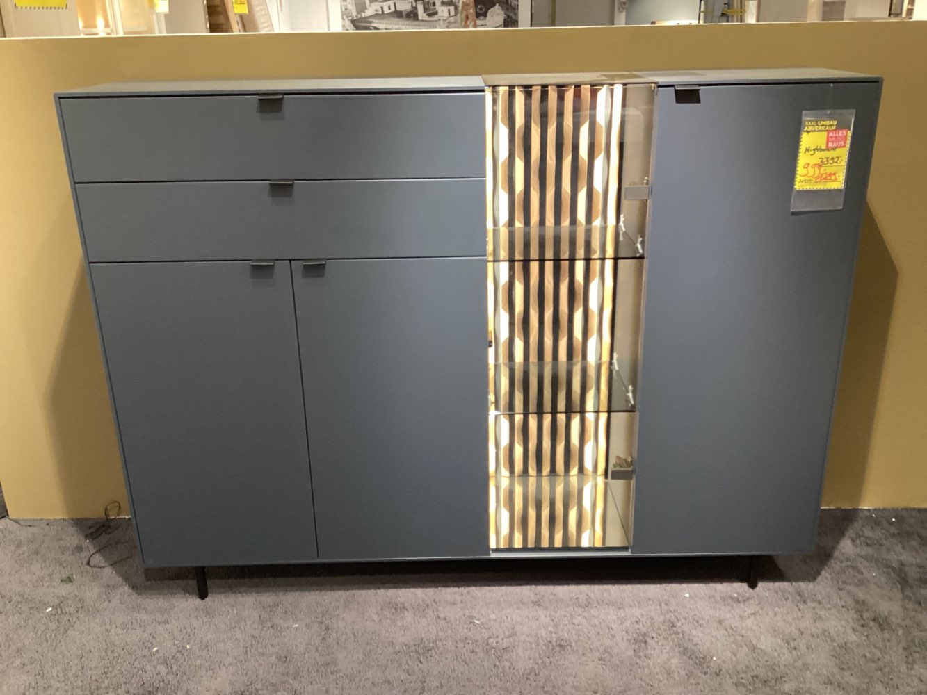 Möbel Pol-Leim-Holz Highboard Jordi 173x130x42cm Anthrazit XXXLut