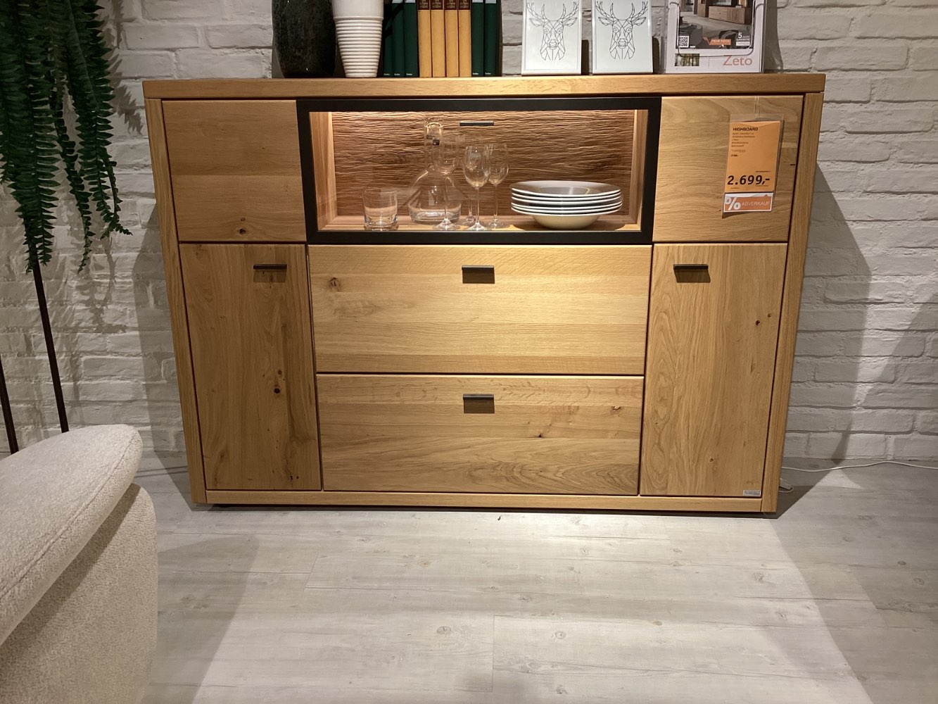 Möbel Highboard Wöstmann ZETO Eiche Massiv XXXLutz Hirschaid