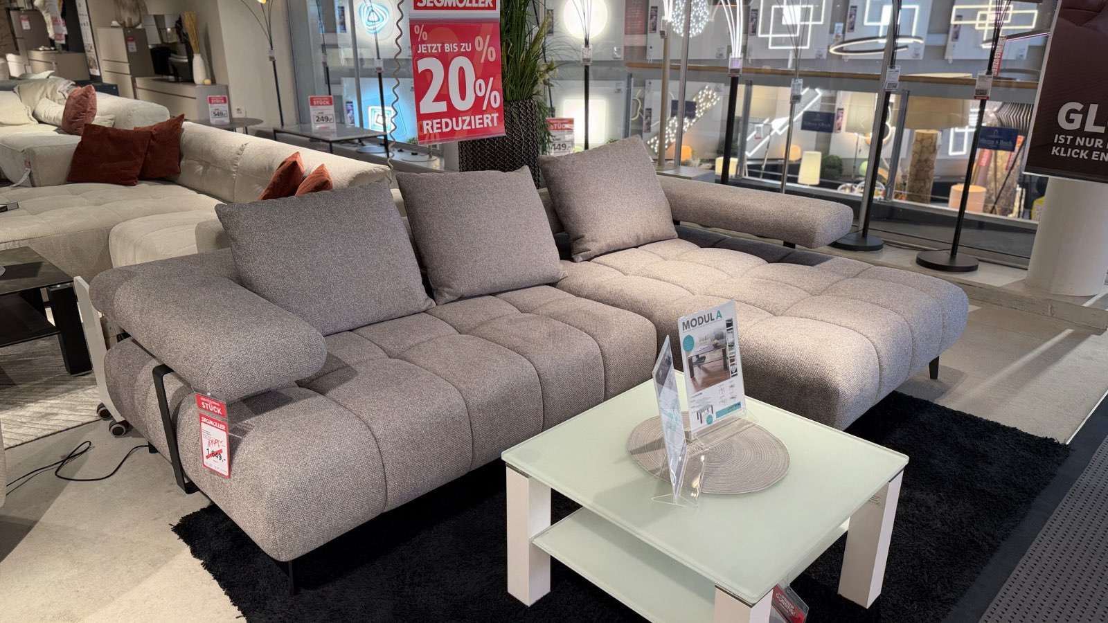 Sofa ca. 266 x 180 cm in grau
