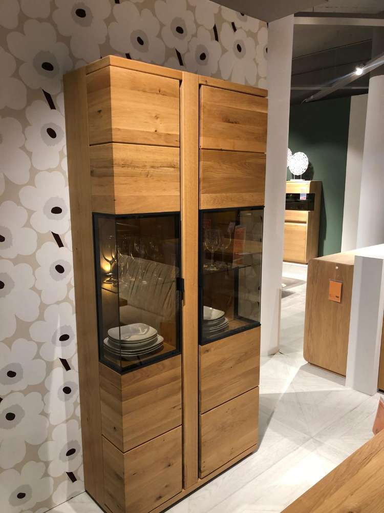 Möbel, Vitrine wildeiche massiv, XXXLutz