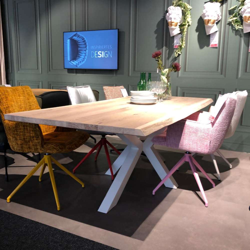 Möbel, Esstisch macchiato Gestell weiß, XXXLutz