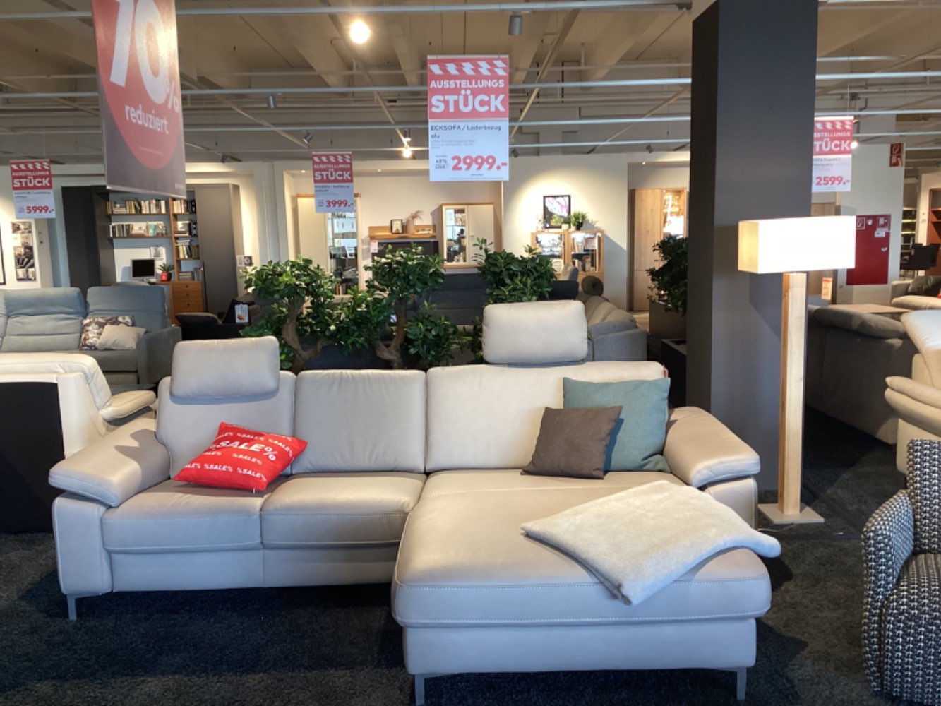 Ecksofa / Lederbezug alu 2-Sitzer