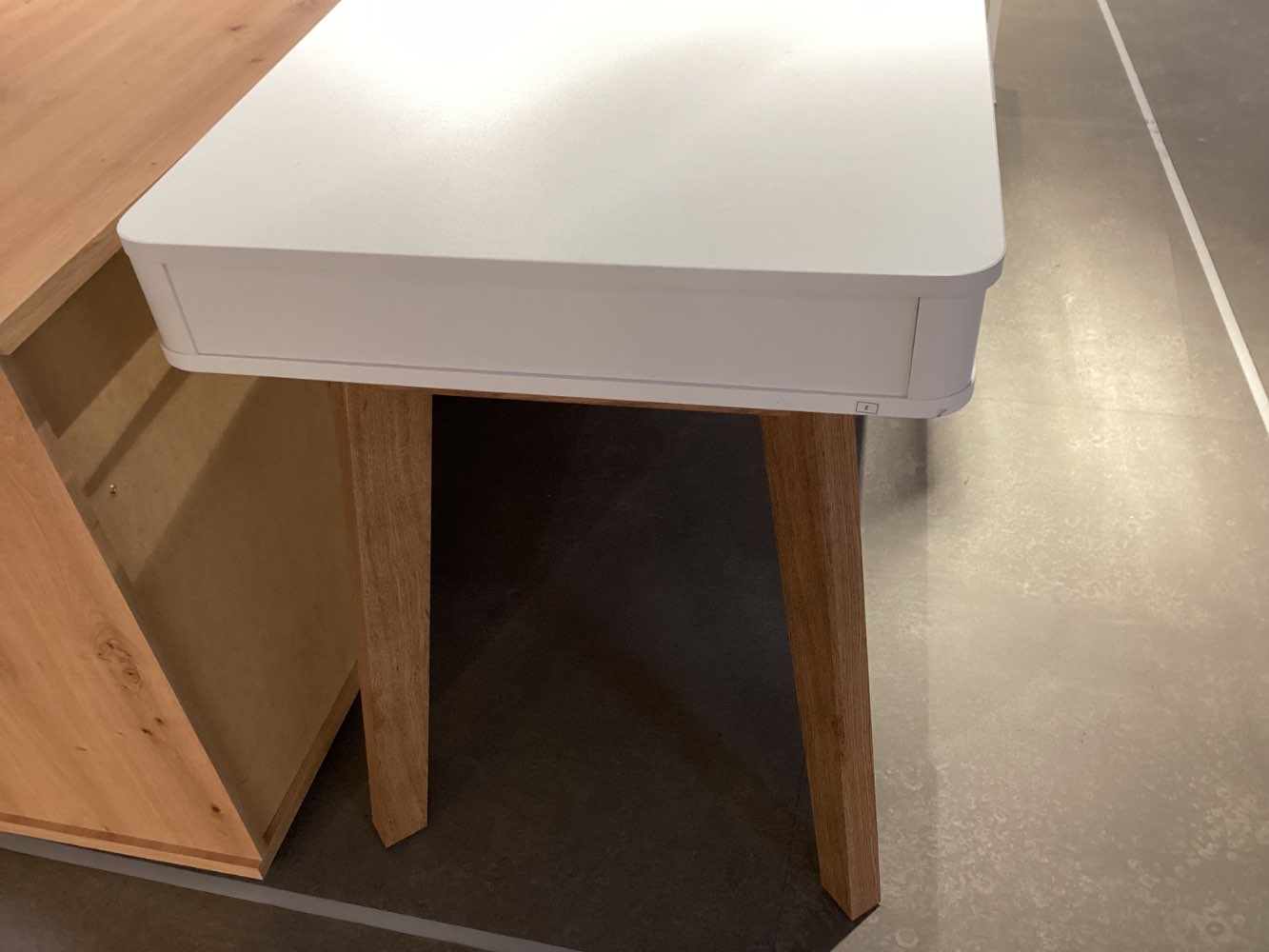 Möbel Schreibtisch Wave, ca. 140 x 59 x 76 , Eiche / weiß,