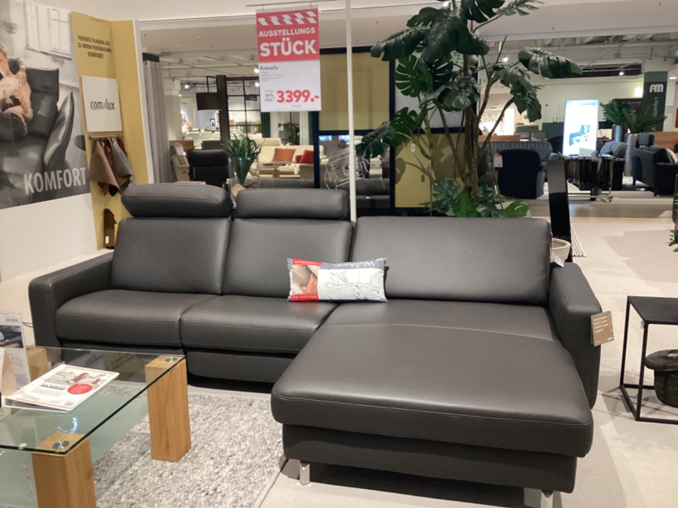 Ecksofa Perugia / Leder anthrazit