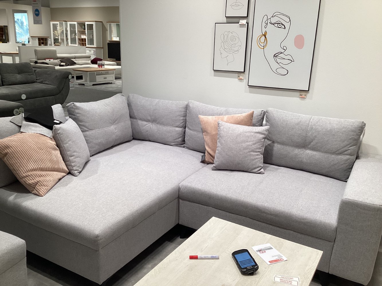Ecksofa mit Hocker