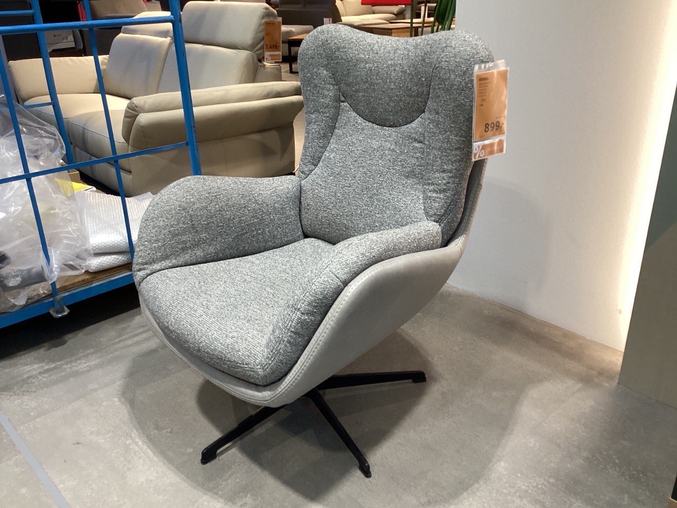 Möbel, Schöner Wohnen, Sessel Kiko, ca. 80x97x89cm, Textil, Leder