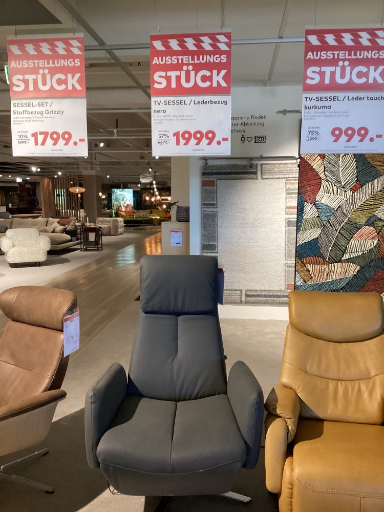TV-SESSEL / Lederbezug nero