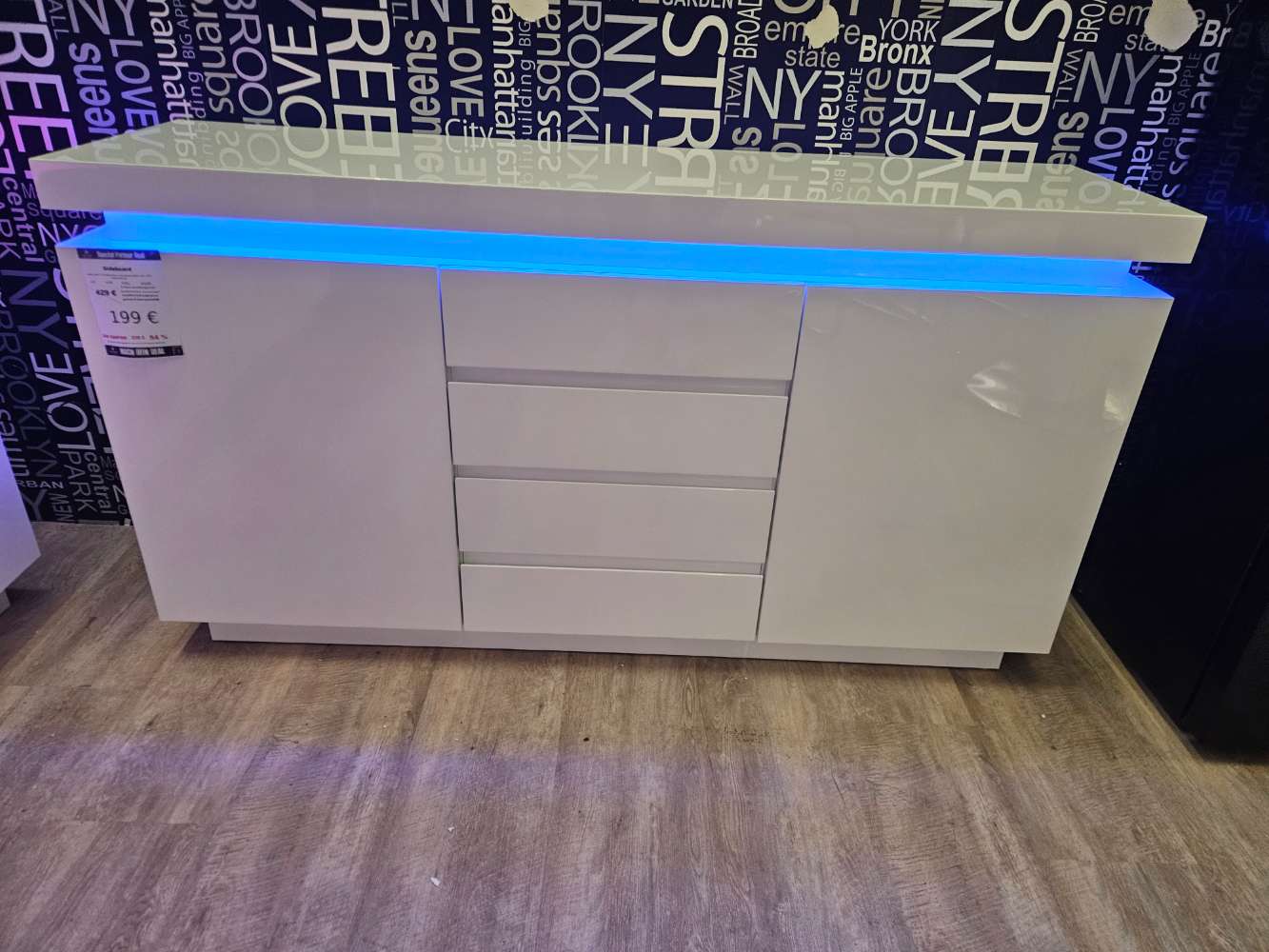 Sideboard Kommode Hochglanz Weiß Led statt 429€