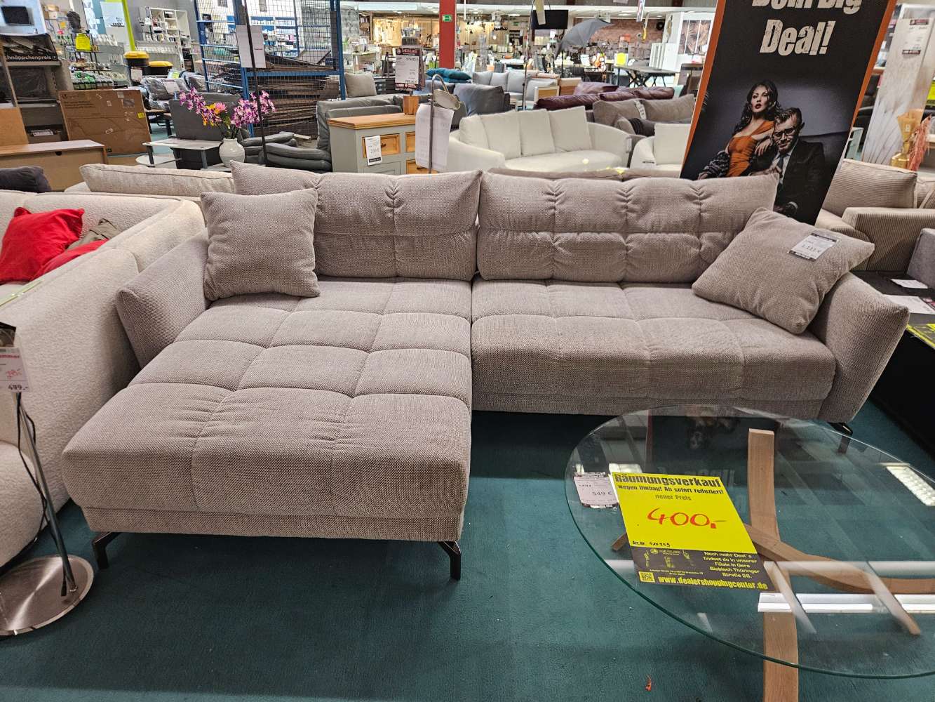 Ecksofa Webstoff Grau statt 2799€