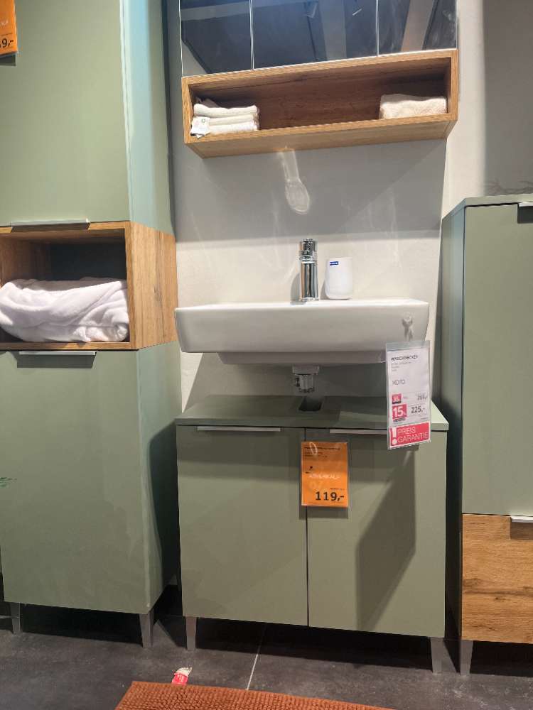 Möbel, Badezimmer Waschbeckenunterschrank Grün, XXXLutz