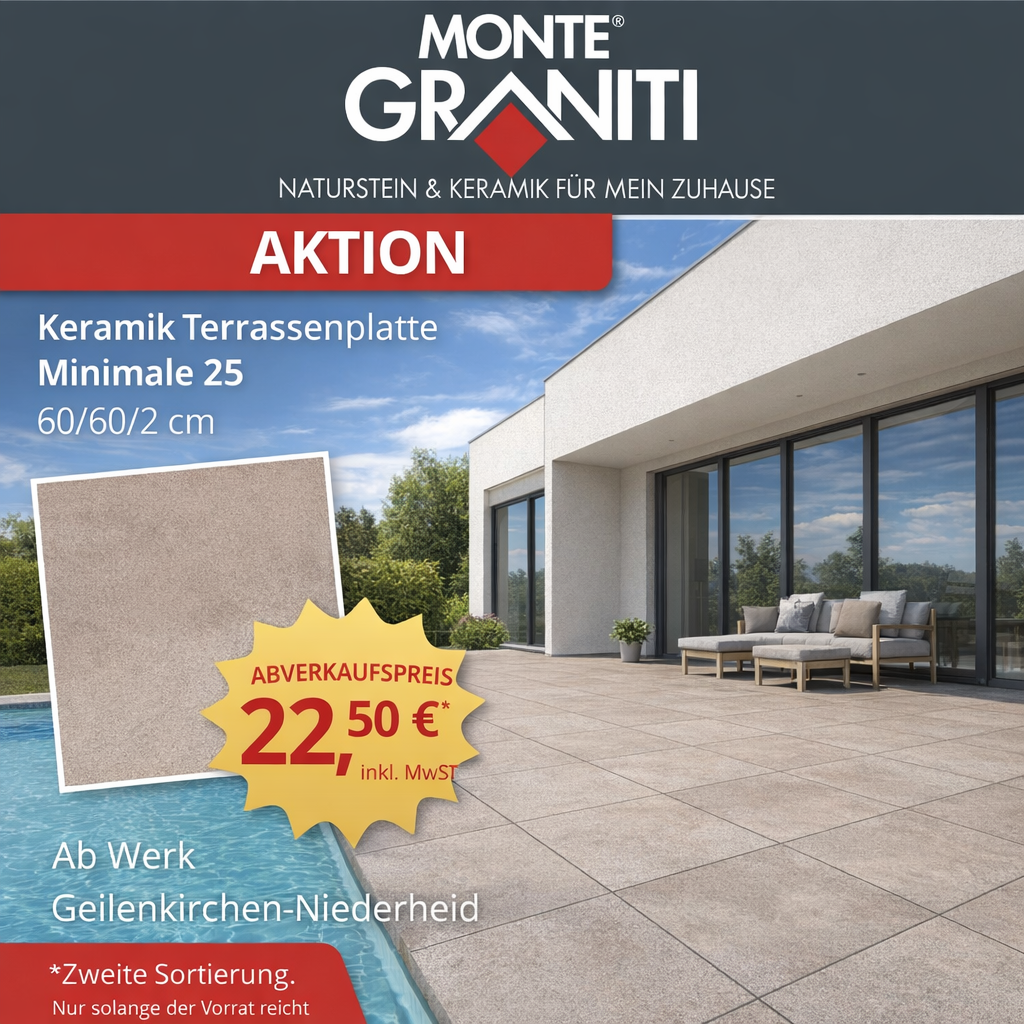 Keramik Terrassenplatten Minimale 25 60/60/2 cm
