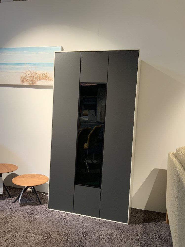 TV Vitrine Global schiefergrau weiß
