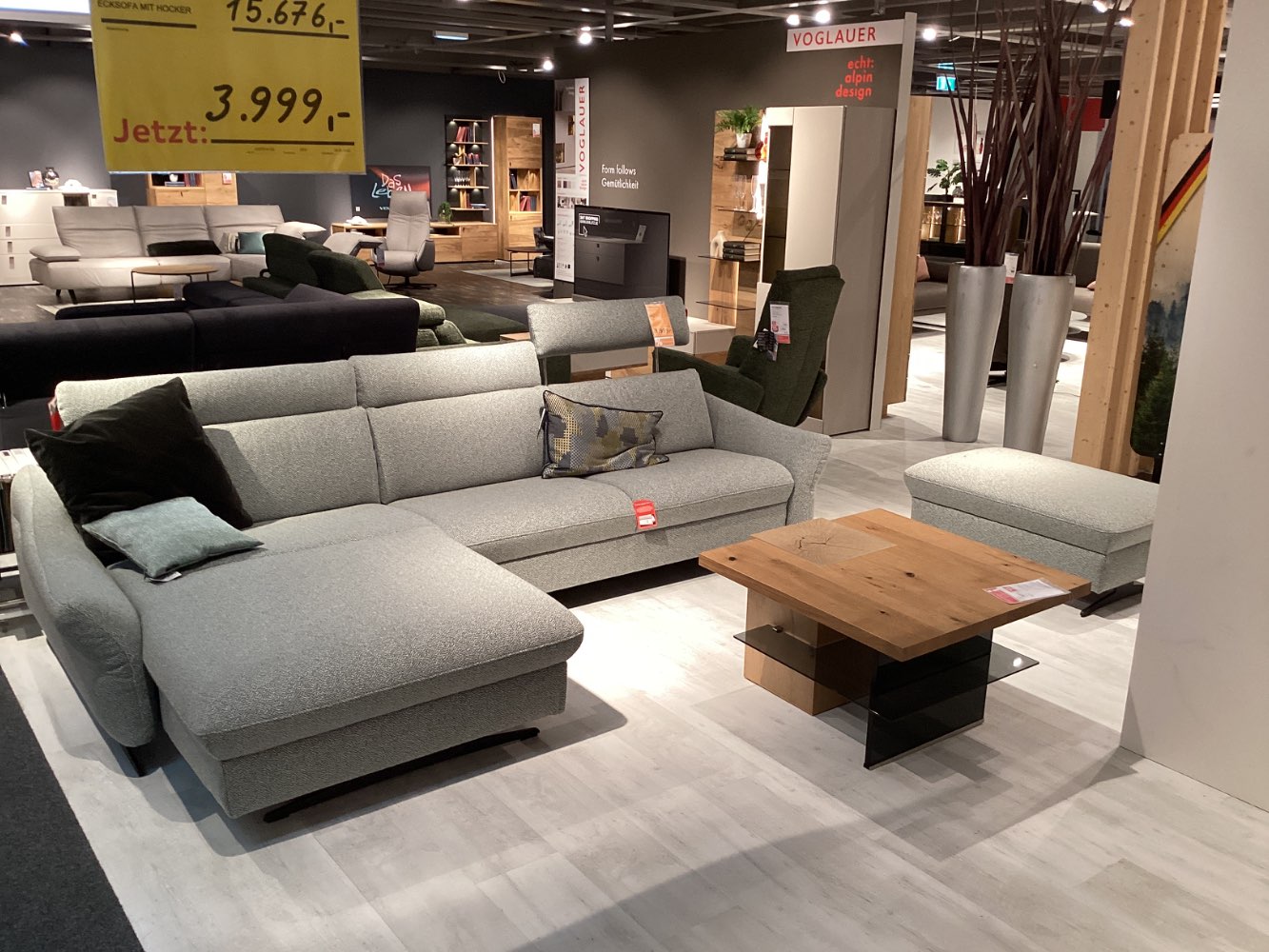 XXXLutz Ecksofa mit Hocker