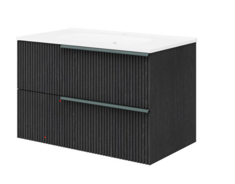 Waschbeckenunterschrank in B:80cm inkl. Waschbecken in weiß