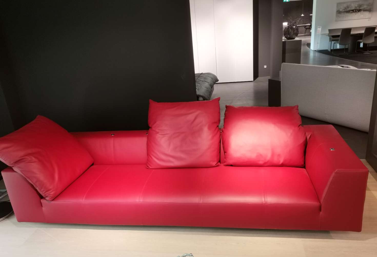Möbel, Edra, Sofa ABSOLU, Leder rot, B300xT103xH80 cm