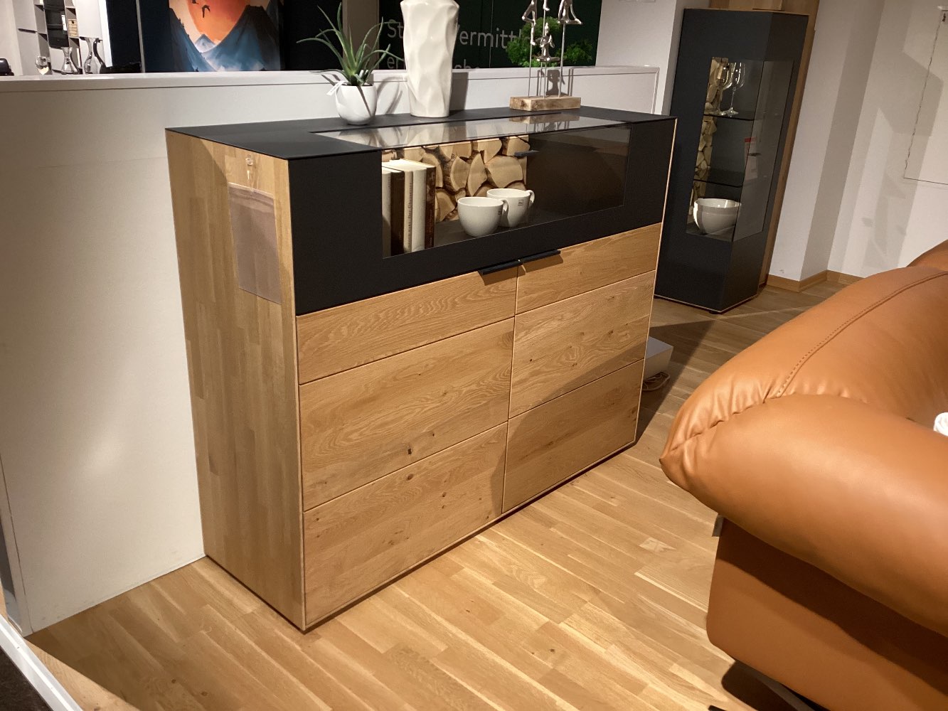 Highboard „WM 2140“, Orig. Wöstmann, Massivolz